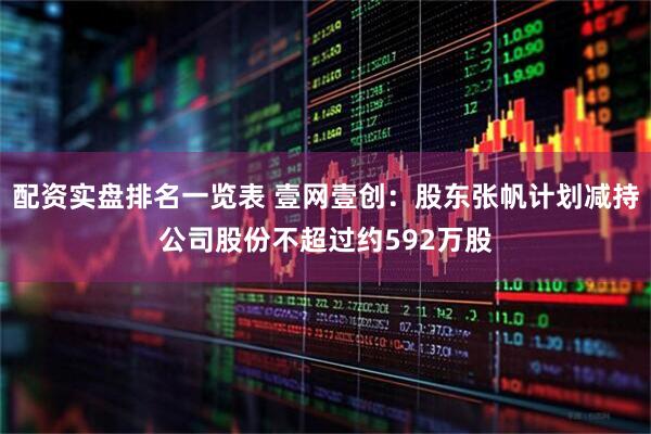 配资实盘排名一览表 壹网壹创：股东张帆计划减持公司股份不超过约592万股