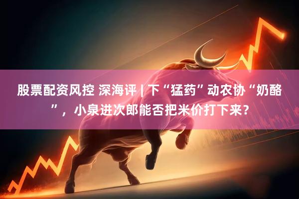股票配资风控 深海评 | 下“猛药”动农协“奶酪”，小泉进次郎能否把米价打下来？